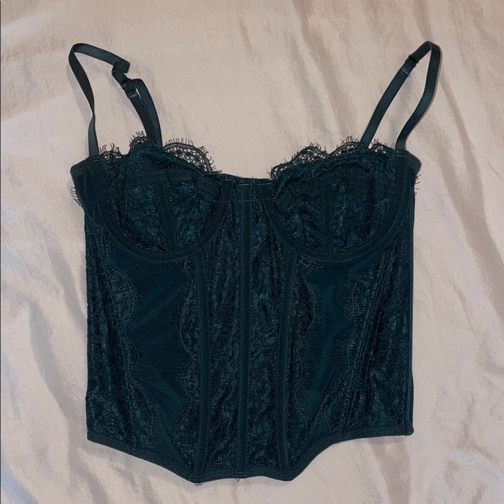 Urban Outfitters Black Lace Corset Top